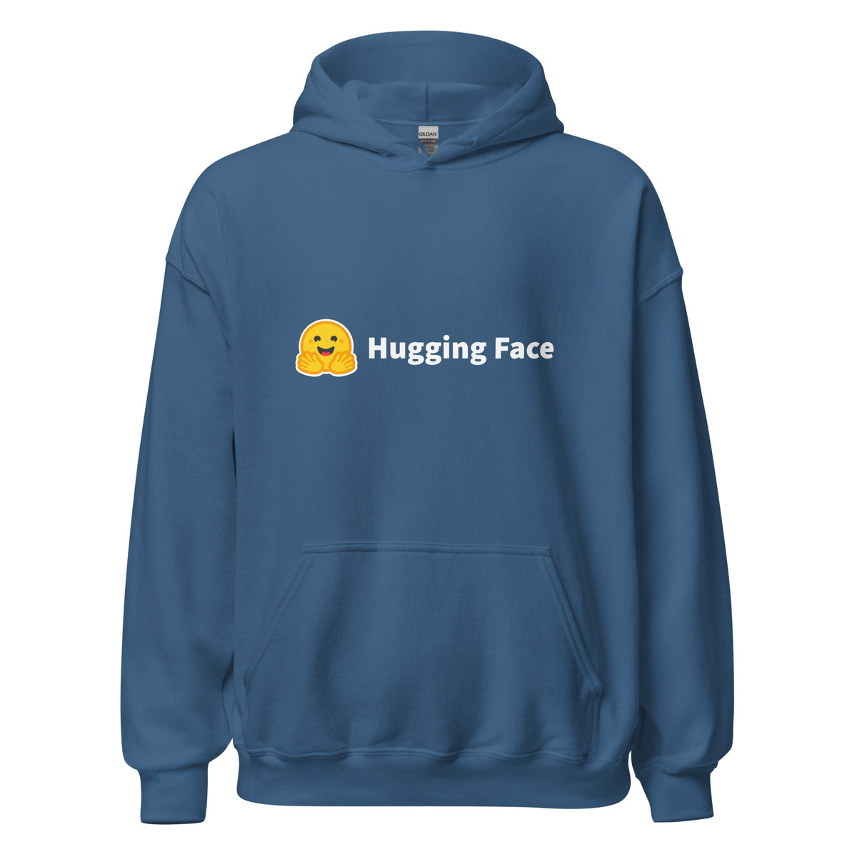 Image of the Hugging Face Logo Hoodie (unisex) Indigo Blue / M.