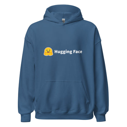Image of the Hugging Face Logo Hoodie (unisex) Indigo Blue / M.