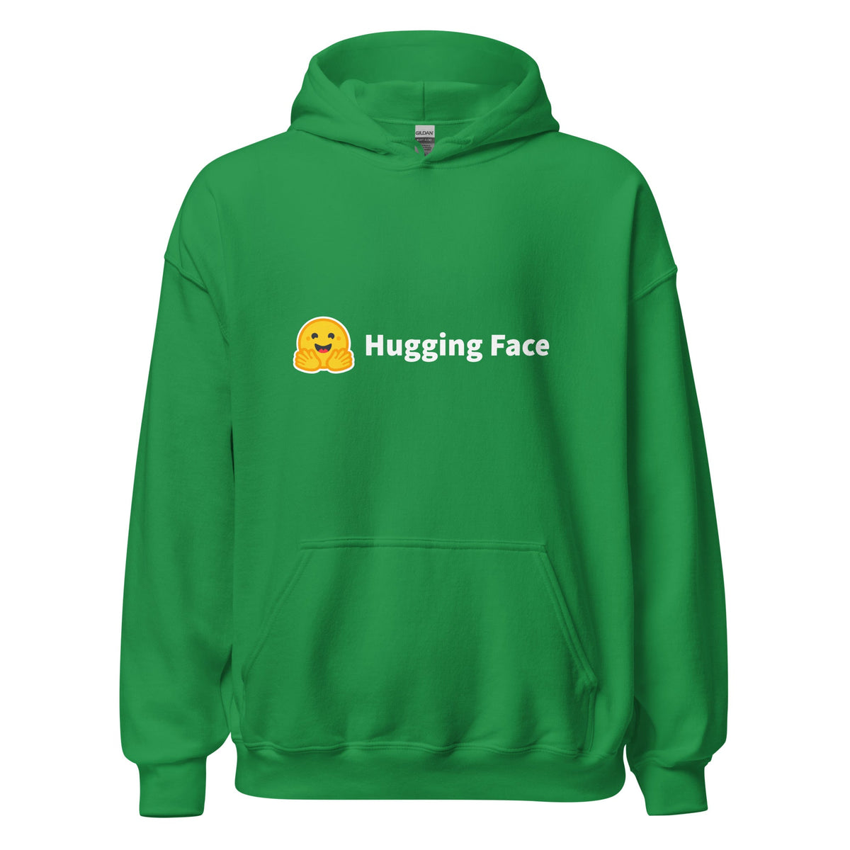 Image of the Hugging Face Logo Hoodie (unisex) Irish Green / M.