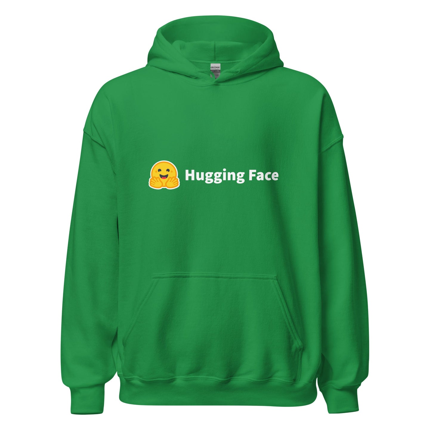 Image of the Hugging Face Logo Hoodie (unisex) Irish Green / M.