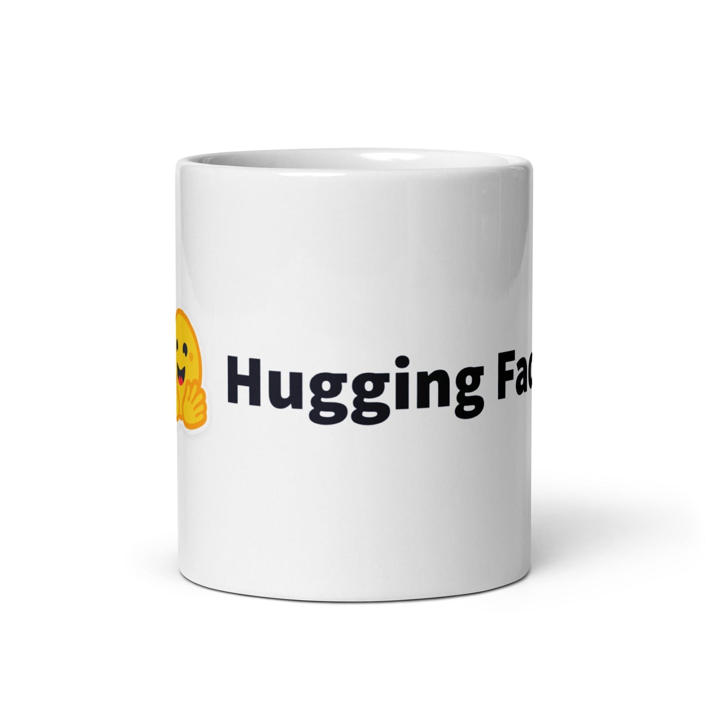 Image of the Hugging Face Logo White Glossy Mug 11 oz.