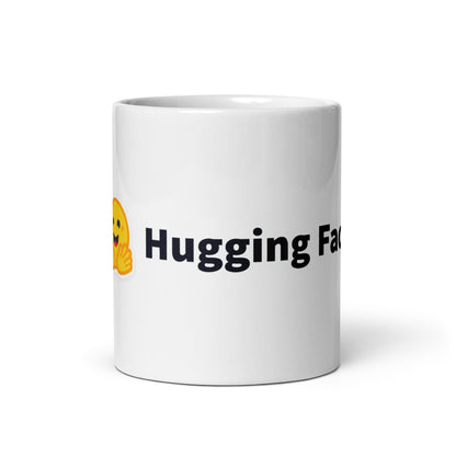 Image of the Hugging Face Logo White Glossy Mug 11 oz.