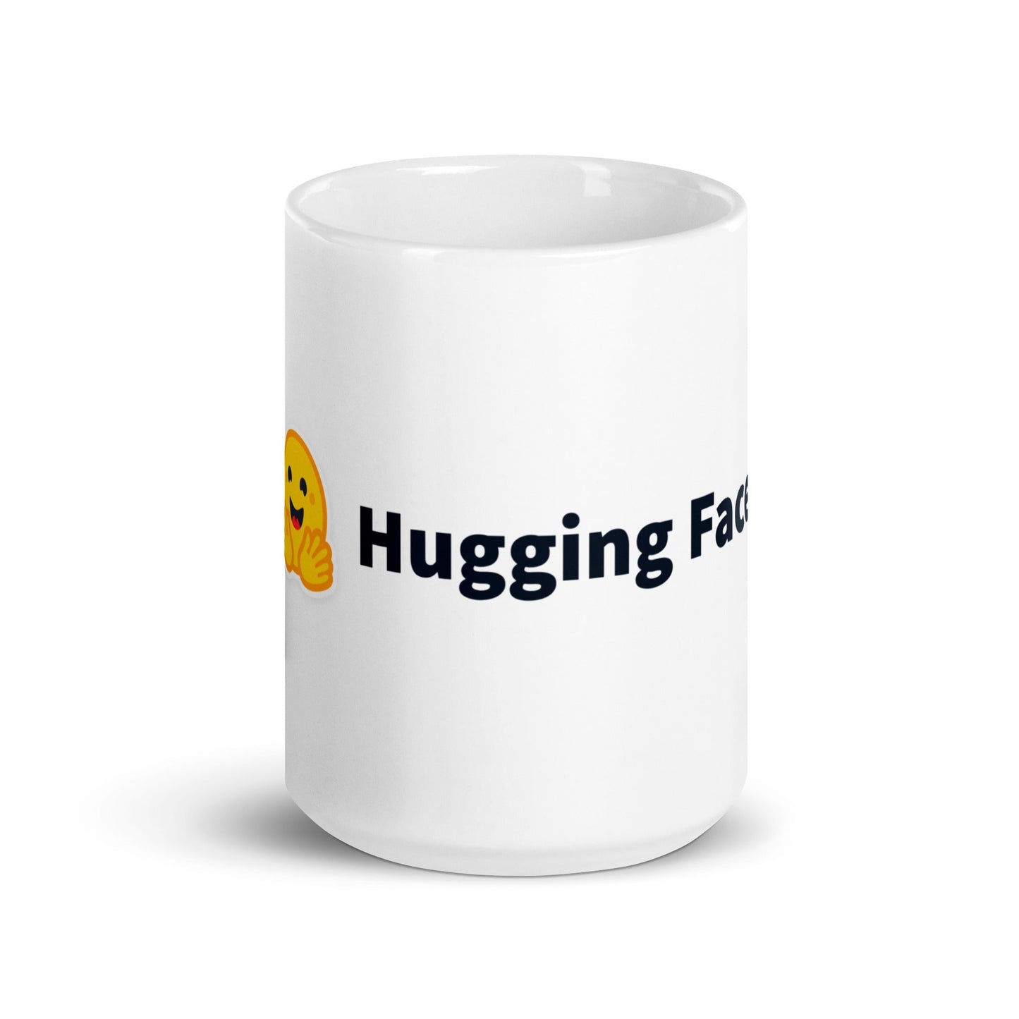 Image of the Hugging Face Logo White Glossy Mug 15 oz.