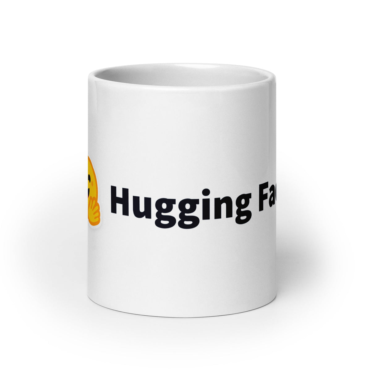 Image of the Hugging Face Logo White Glossy Mug 20 oz.