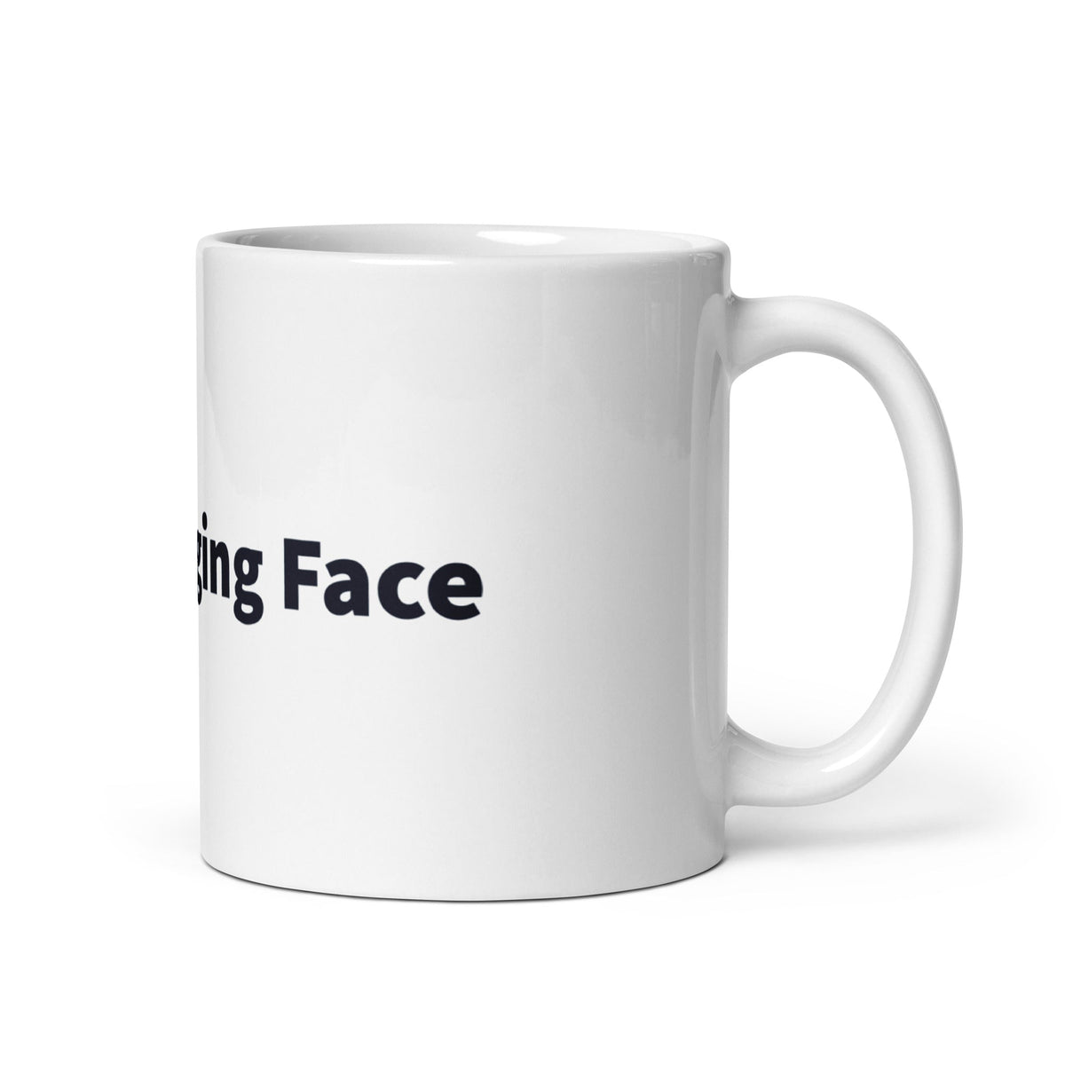 Image of the Hugging Face Logo White Glossy Mug.