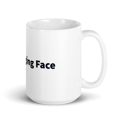 Image of the Hugging Face Logo White Glossy Mug.