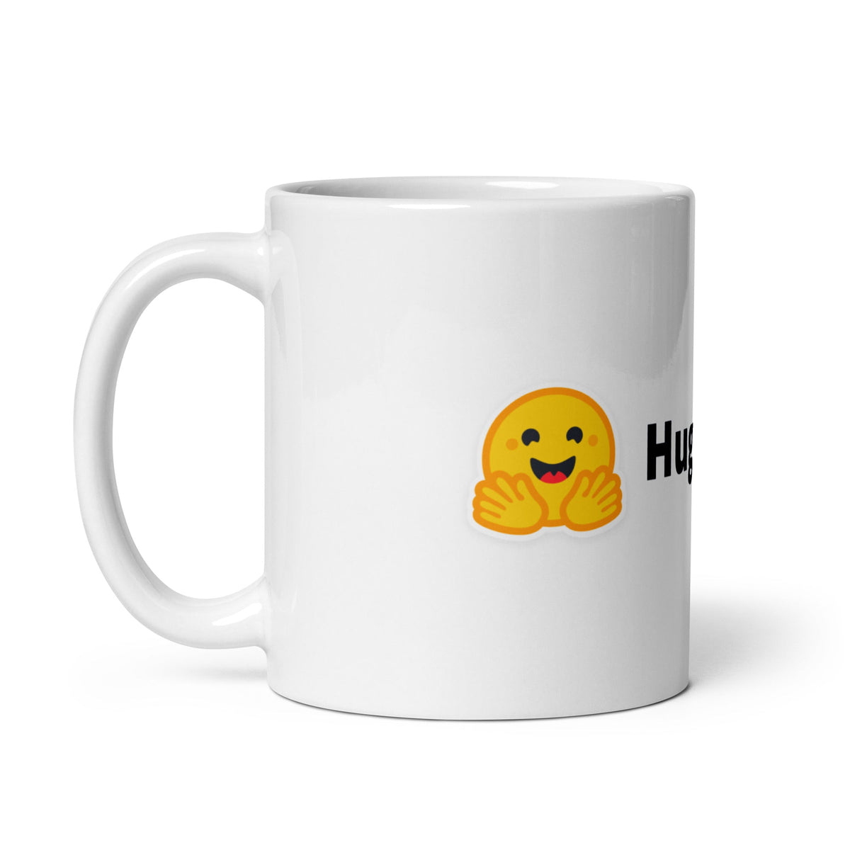 Image of the Hugging Face Logo White Glossy Mug.
