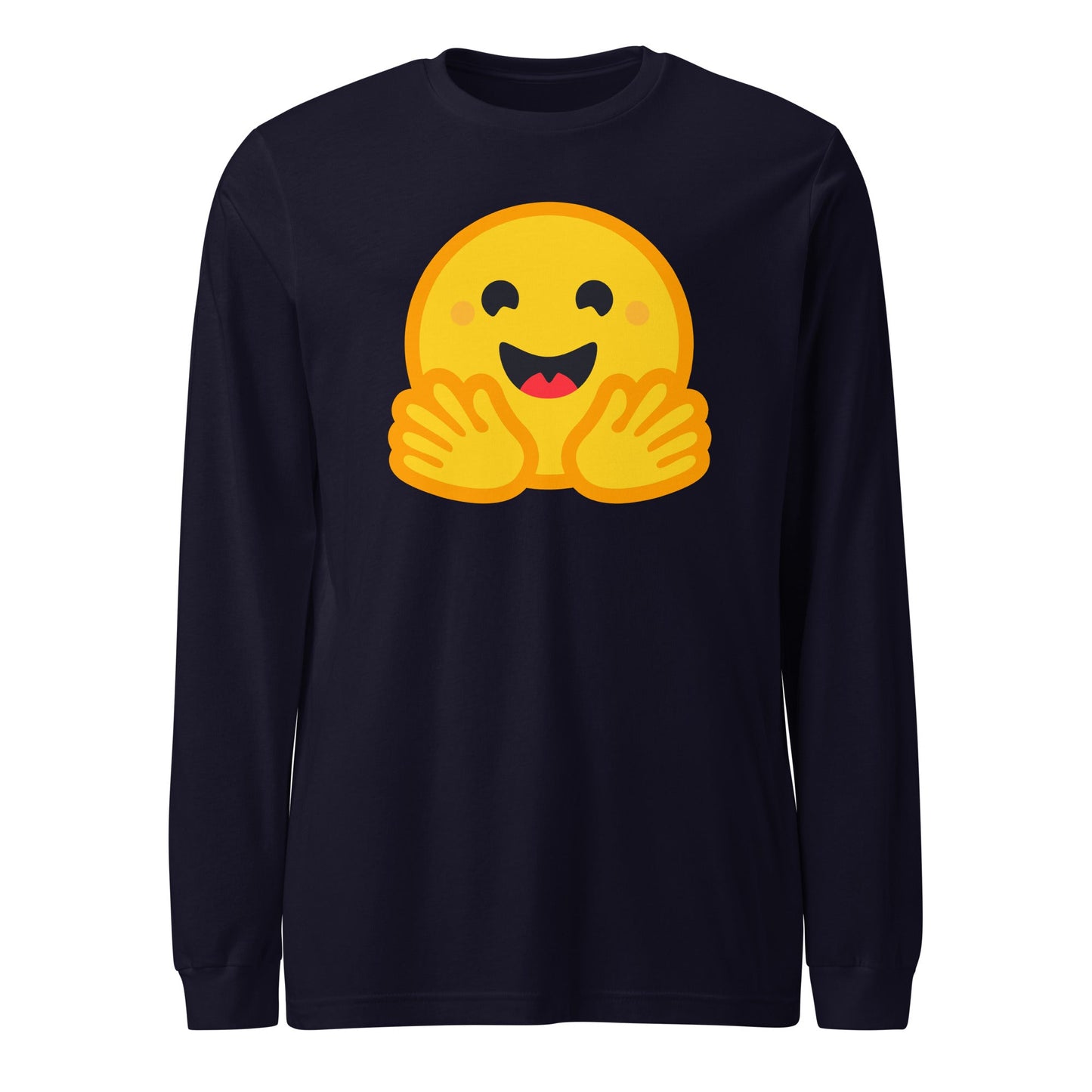 Image of the Hugging Face Long Sleeve T-Shirt (unisex) Navy / M.