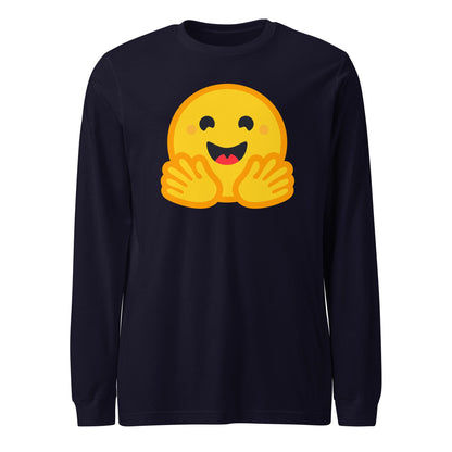 Image of the Hugging Face Long Sleeve T-Shirt (unisex) Navy / M.