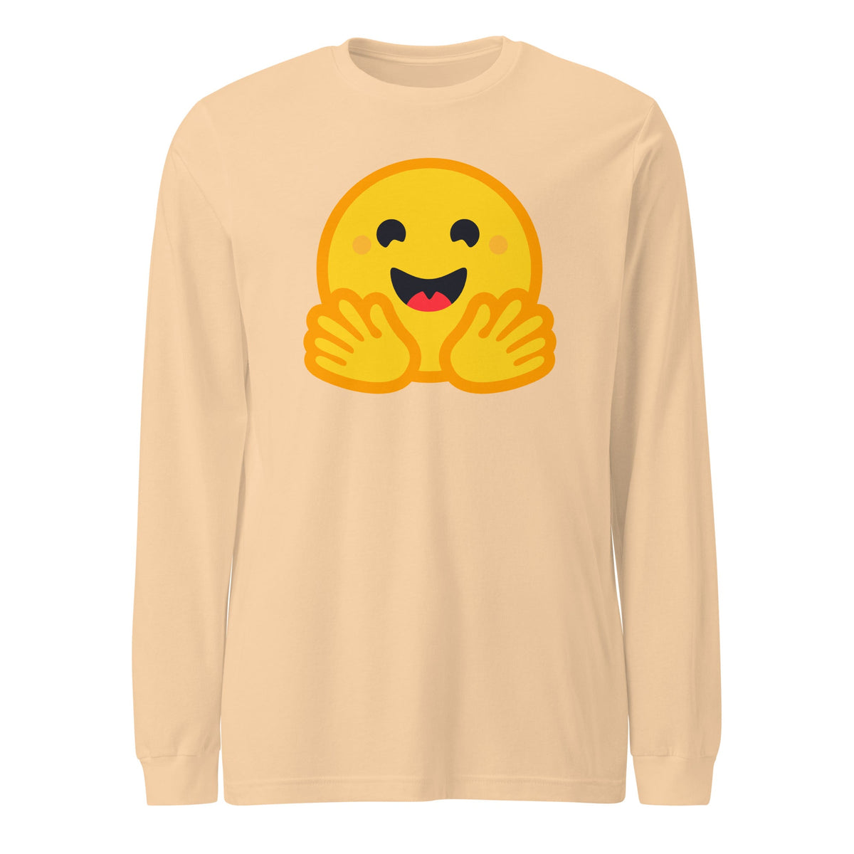 Image of the Hugging Face Long Sleeve T-Shirt (unisex) Sand Dune / M.