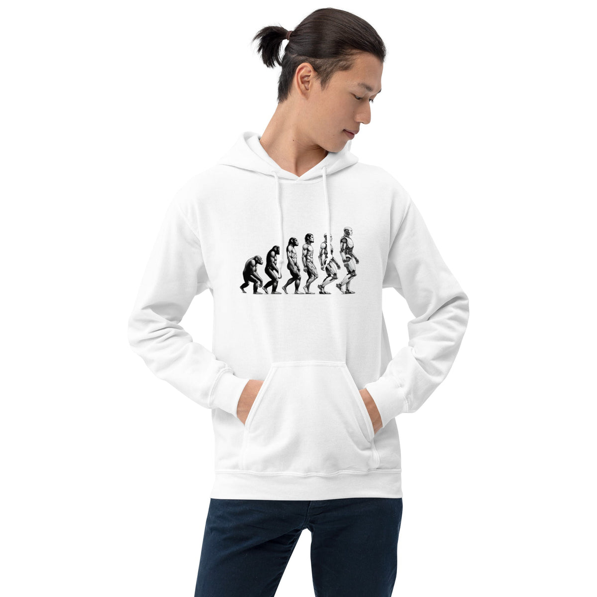Image of the Human Evolution to Robot Hoodie (unisex).