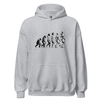 Image of the Human Evolution to Robot Hoodie (unisex) Sport Grey / M.