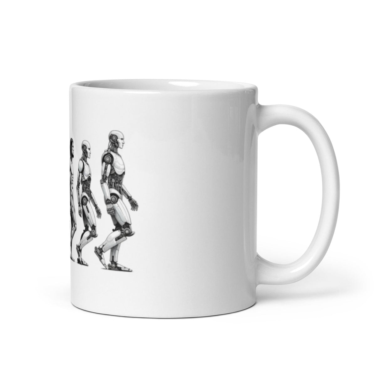 Image of the Human Evolution to Robot White Glossy Mug.