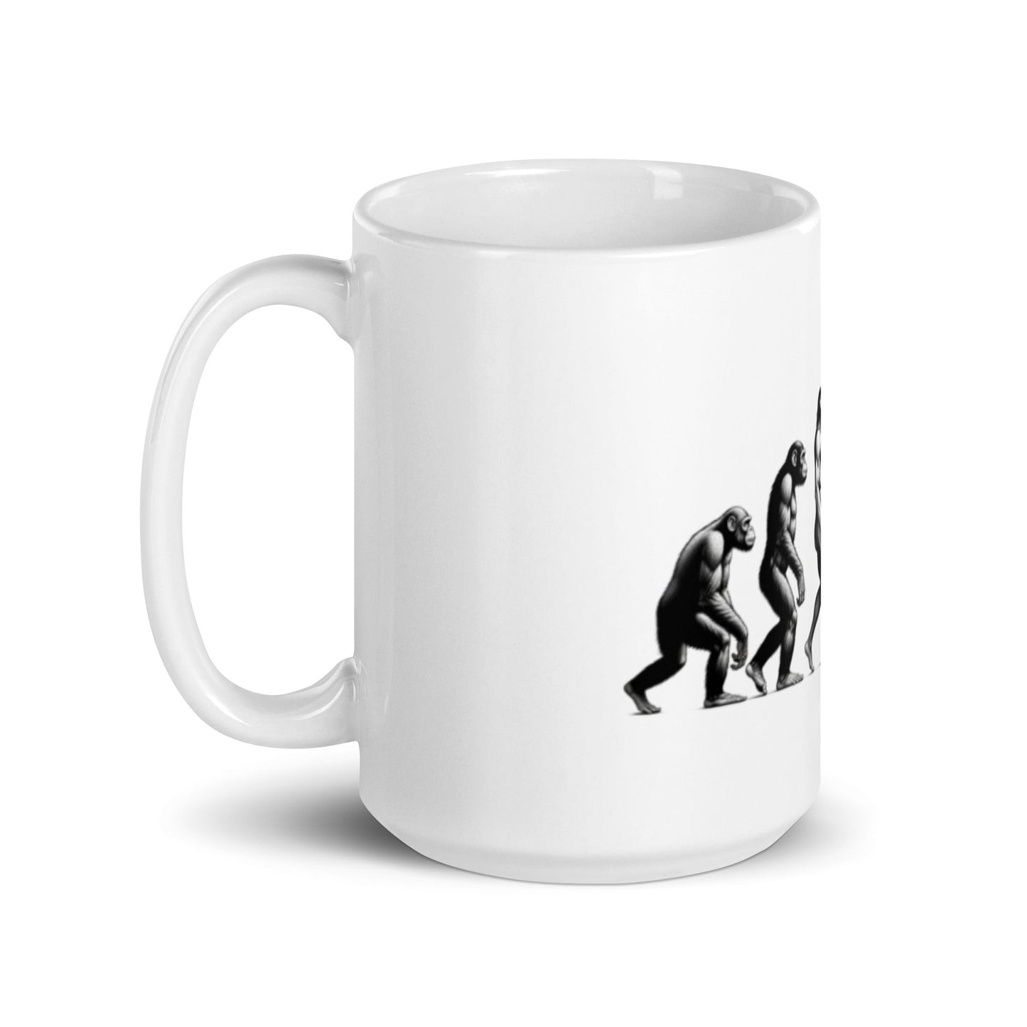 Image of the Human Evolution to Robot White Glossy Mug.