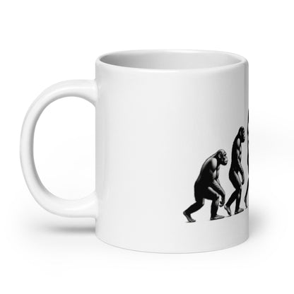 Image of the Human Evolution to Robot White Glossy Mug.