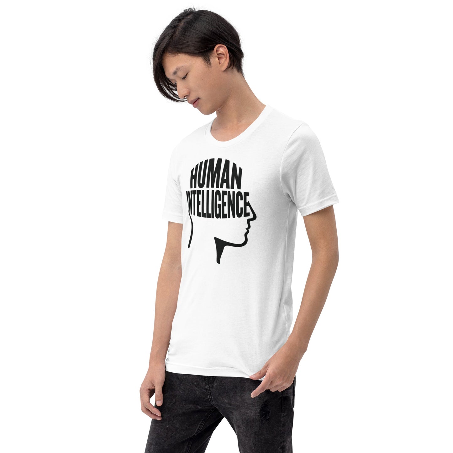 Image of the Human Intelligence Word Form T-Shirt (unisex).