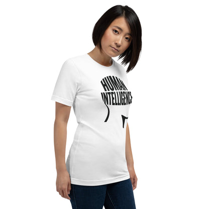 Image of the Human Intelligence Word Form T-Shirt (unisex).