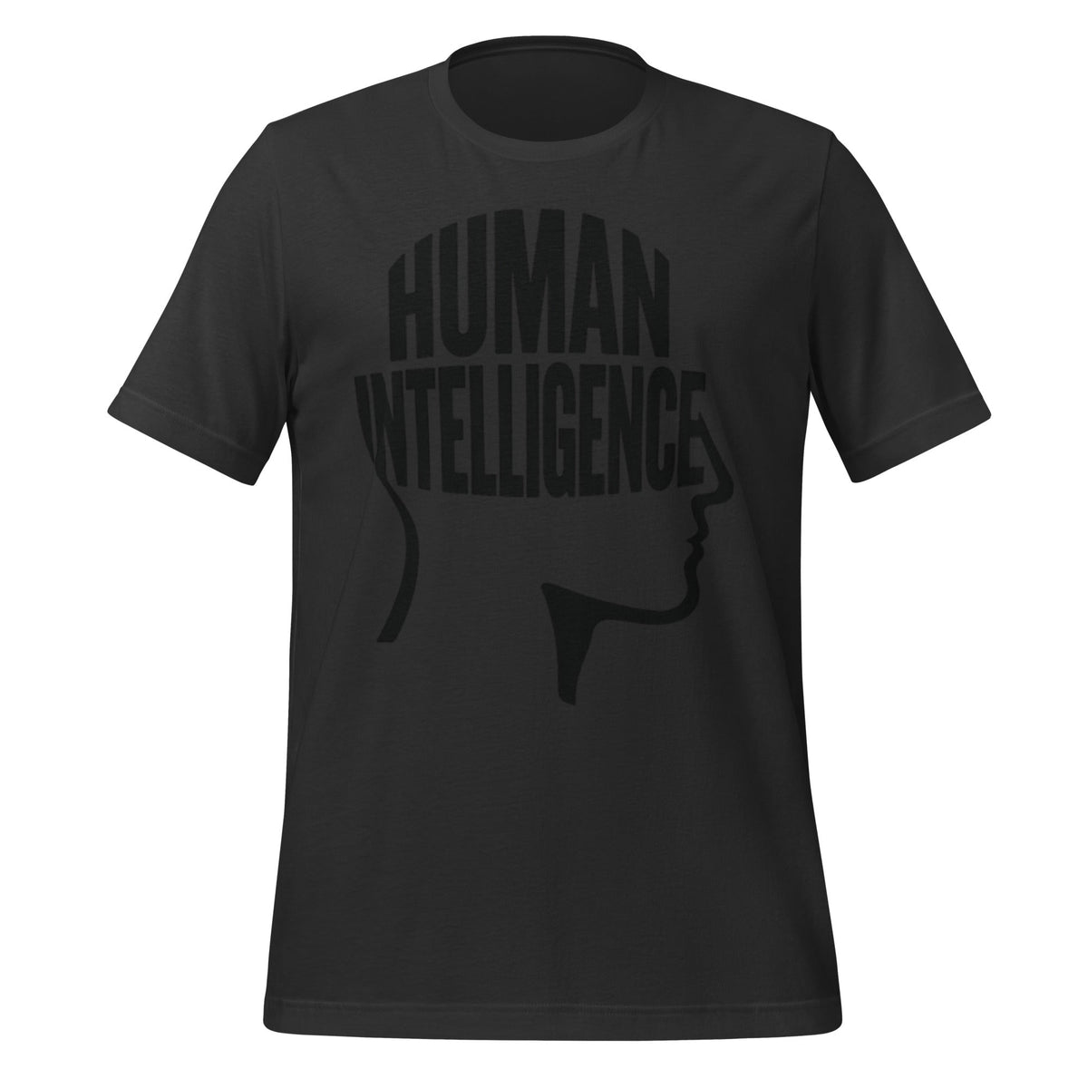 Image of the Human Intelligence Word Form T-Shirt (unisex) Dark Grey / M.