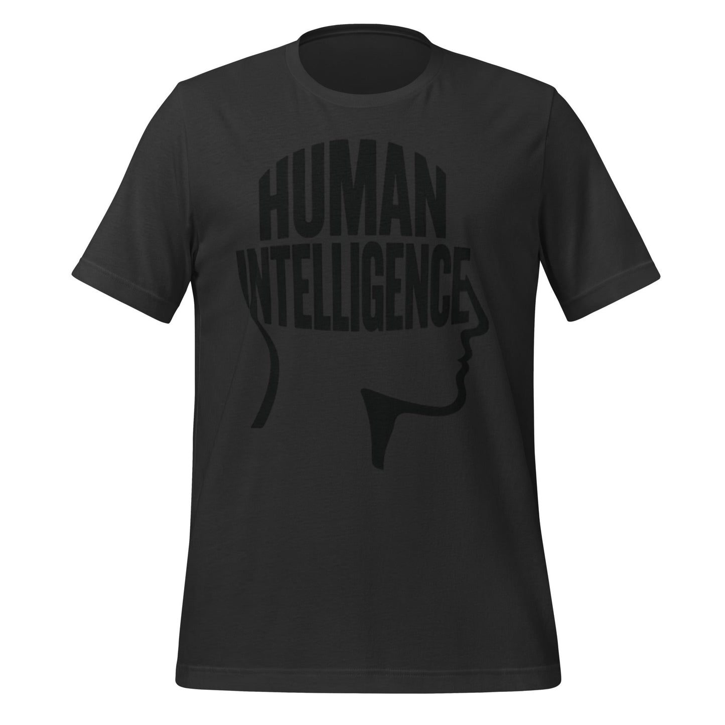 Image of the Human Intelligence Word Form T-Shirt (unisex) Dark Grey / M.