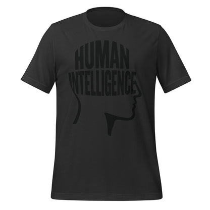 Image of the Human Intelligence Word Form T-Shirt (unisex) Dark Grey / M.