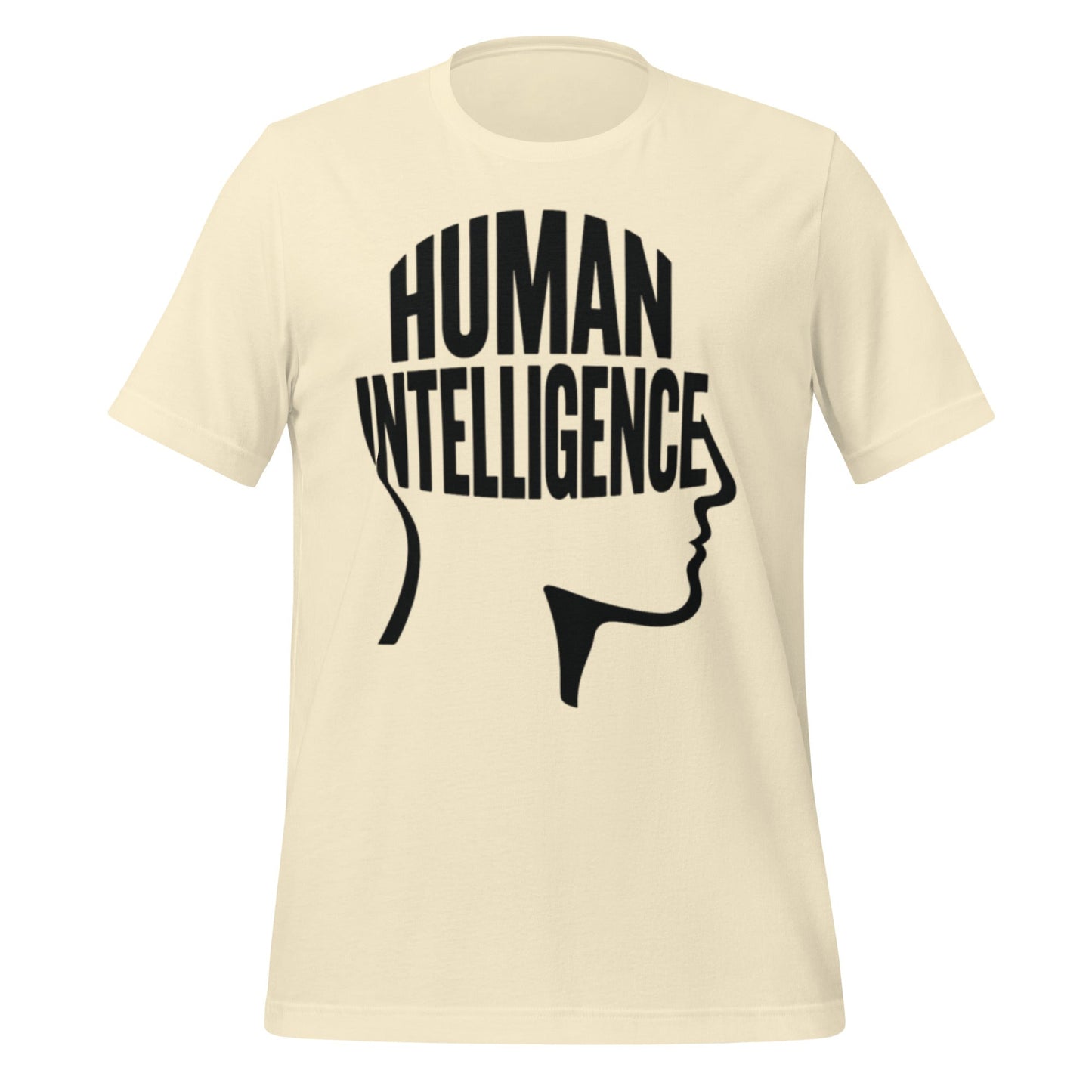 Image of the Human Intelligence Word Form T-Shirt (unisex) Natural / M.