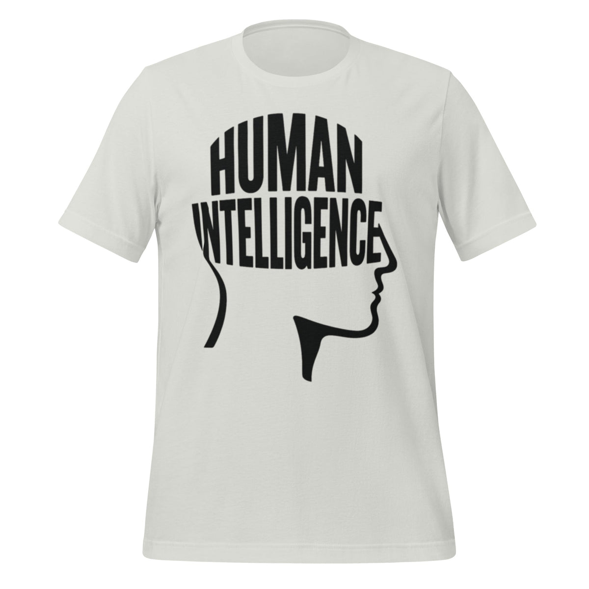 Image of the Human Intelligence Word Form T-Shirt (unisex) Silver / M.