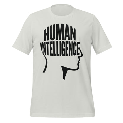 Image of the Human Intelligence Word Form T-Shirt (unisex) Silver / M.