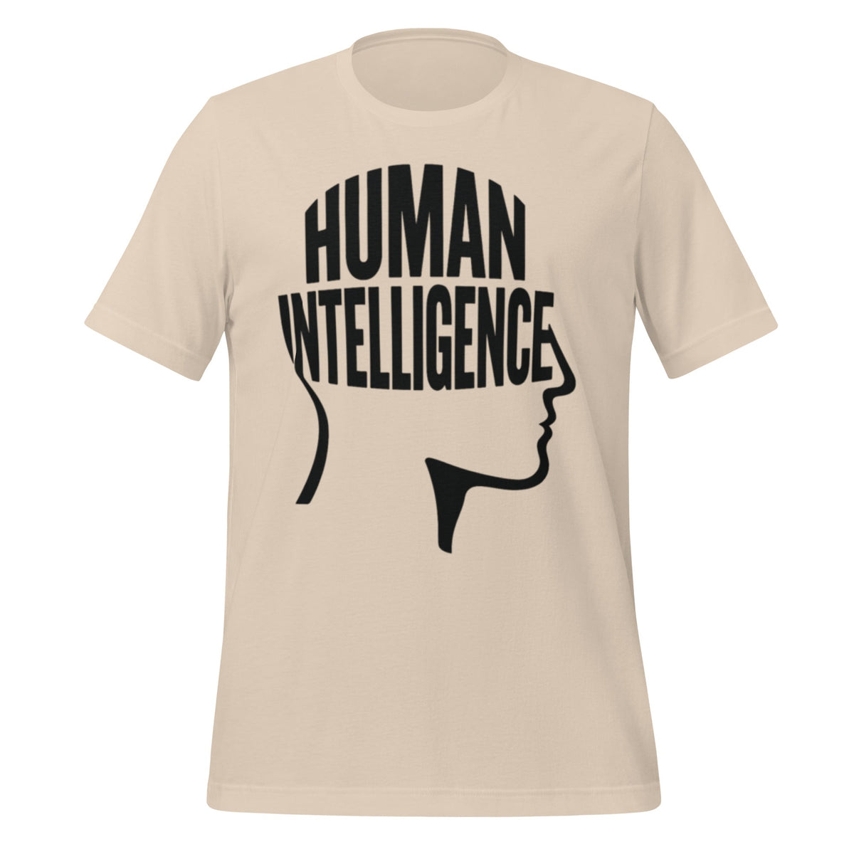 Image of the Human Intelligence Word Form T-Shirt (unisex) Soft Cream / M.