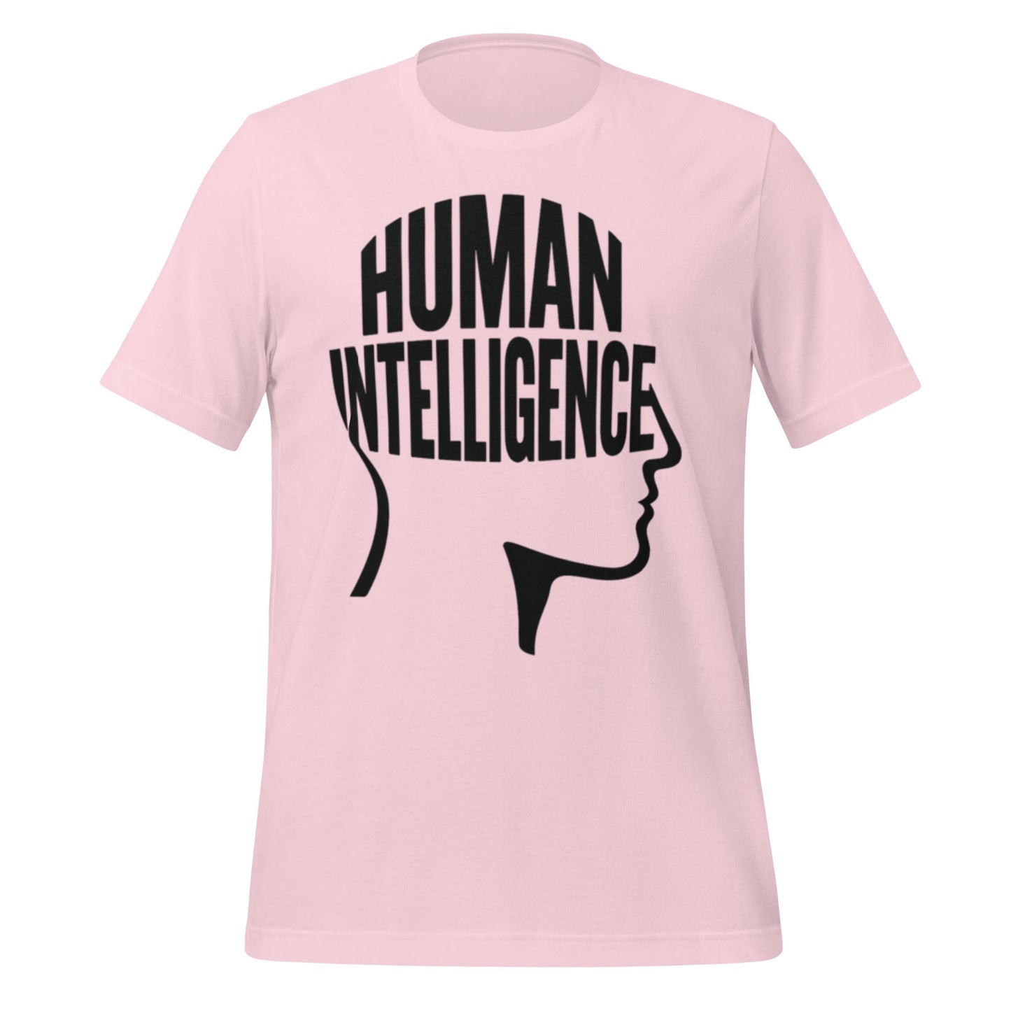 Image of the Human Intelligence Word Form T-Shirt (unisex) Soft Pink / M.