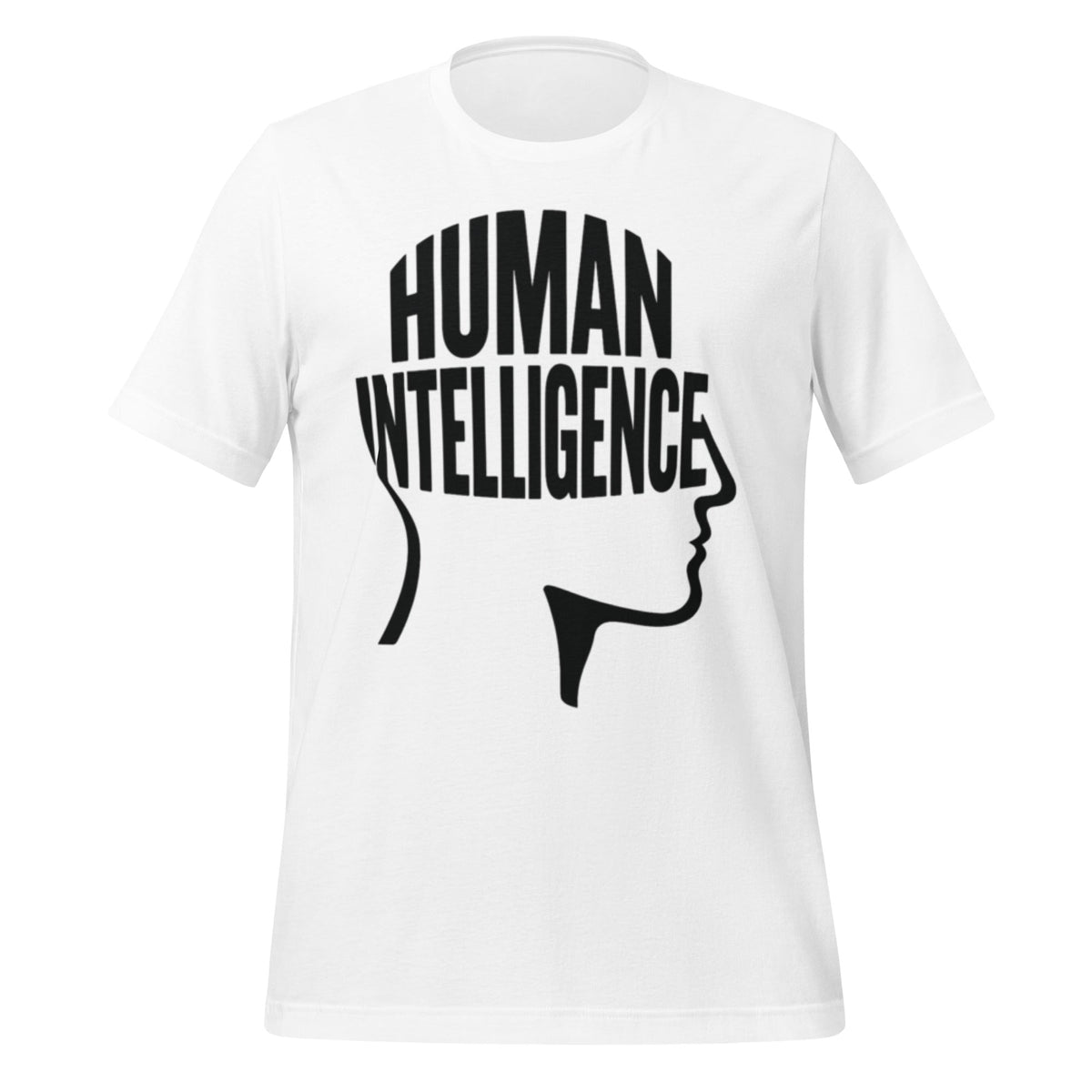 Image of the Human Intelligence Word Form T-Shirt (unisex) White / M.