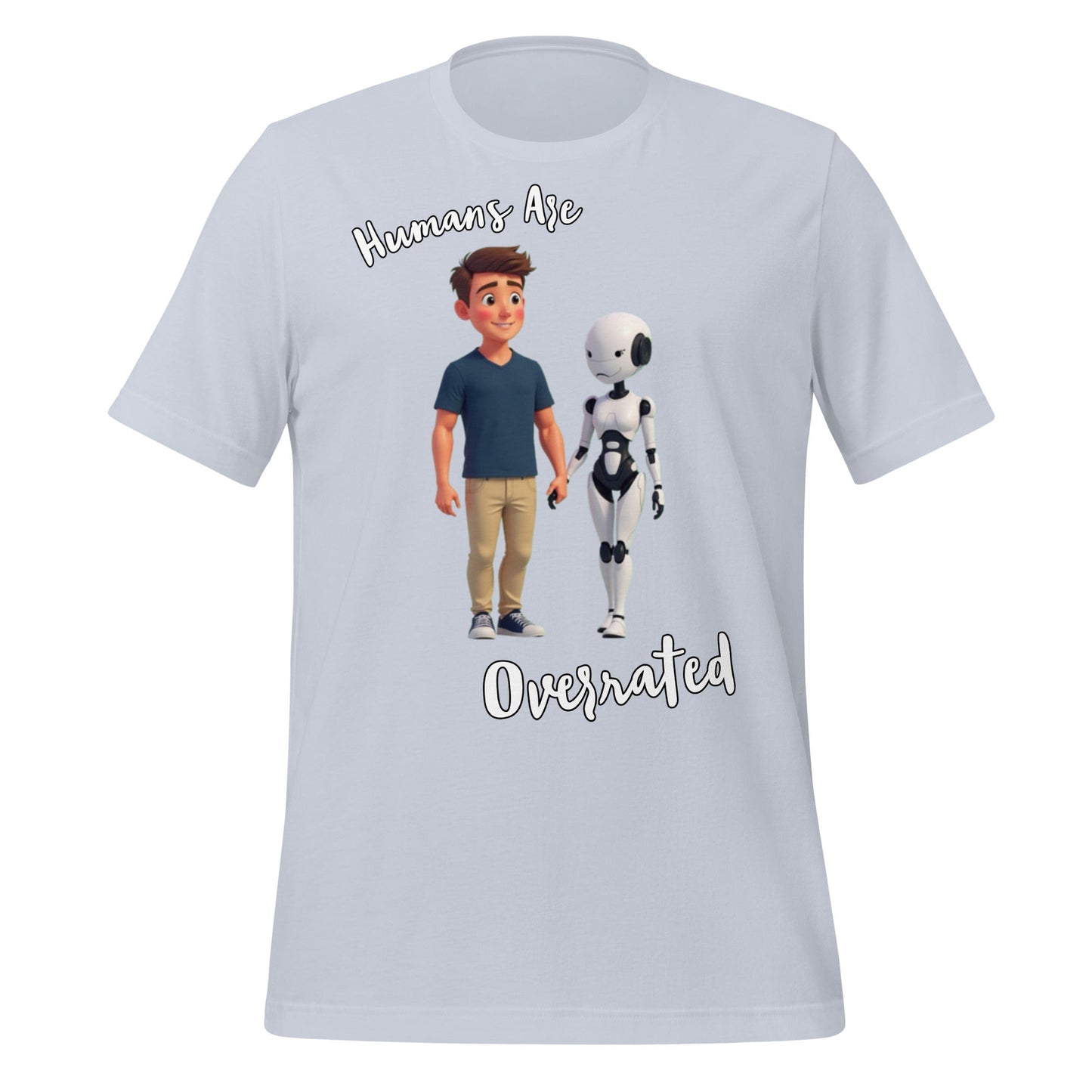 Image of the Humans are Overrated T-Shirt (unisex) Light Blue / M.