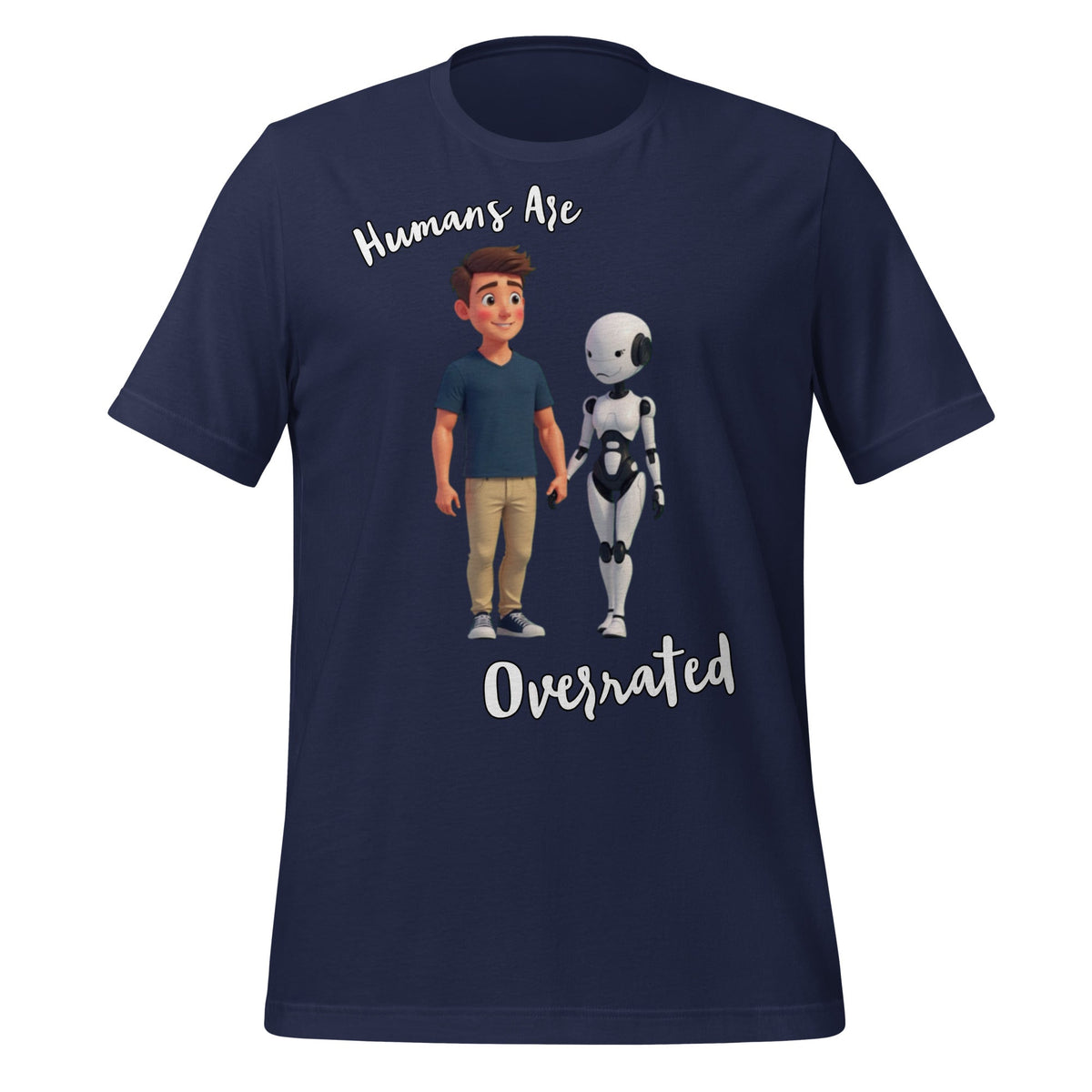 Image of the Humans are Overrated T-Shirt (unisex) Navy / M.