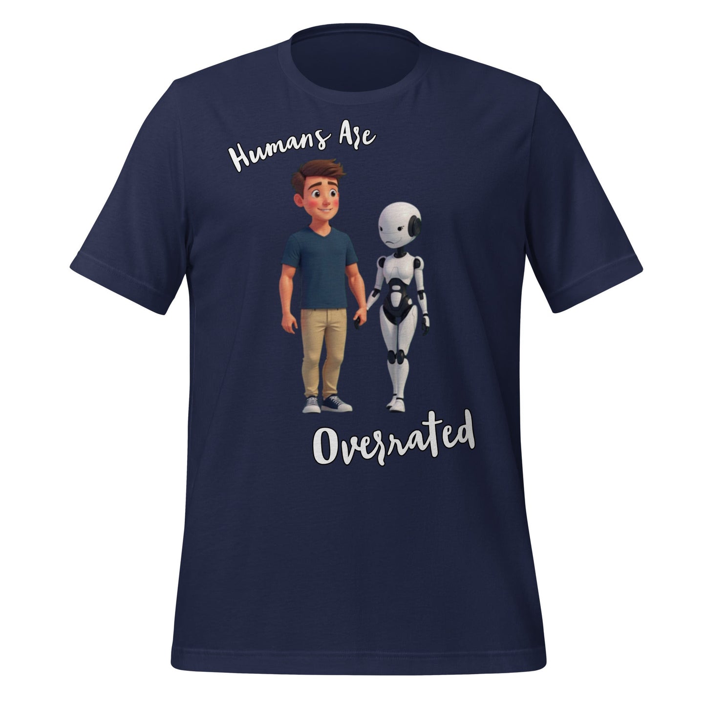 Image of the Humans are Overrated T-Shirt (unisex) Navy / M.