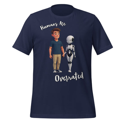 Image of the Humans are Overrated T-Shirt (unisex) Navy / M.