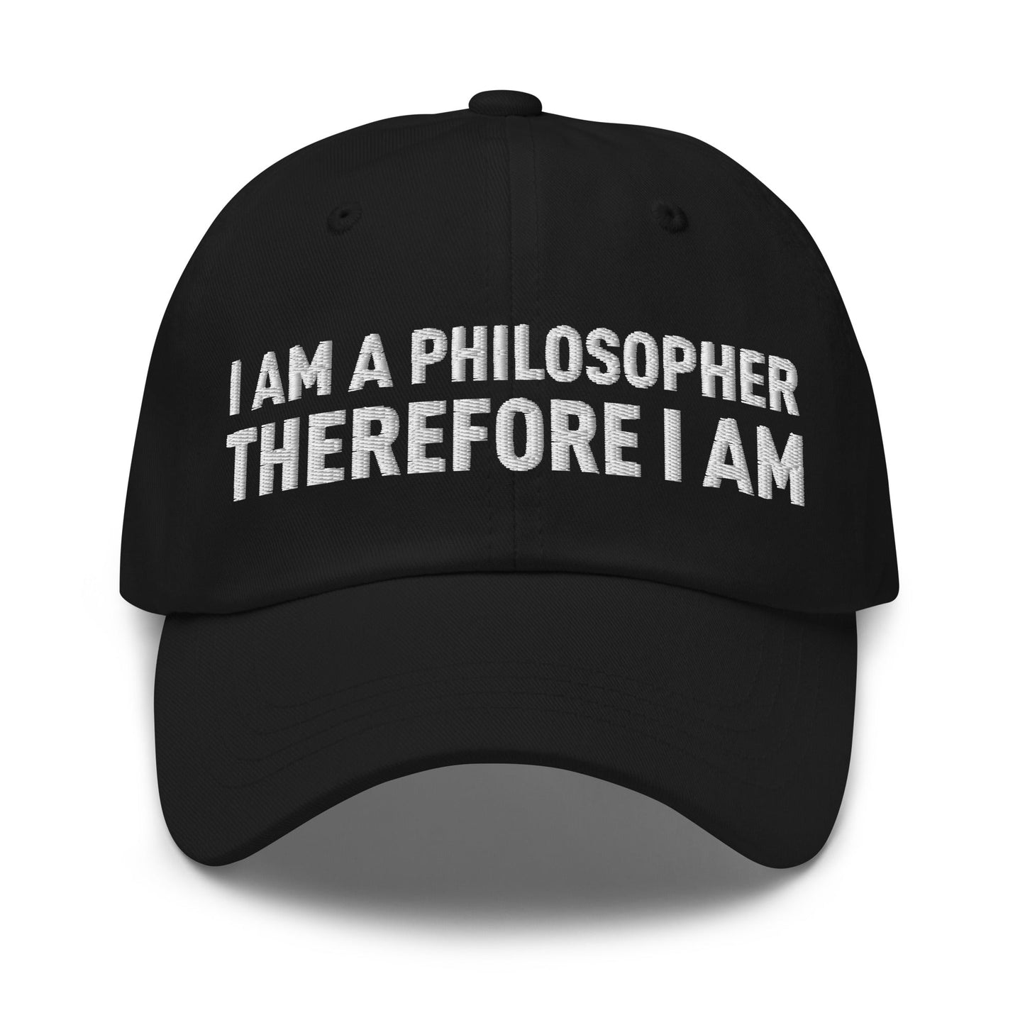 Image of the I Am a Philosopher Therefore I Am Cap Black.