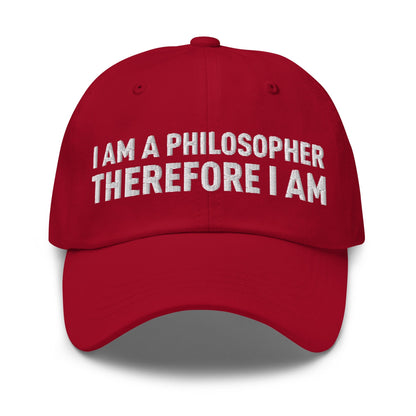 Image of the I Am a Philosopher Therefore I Am Cap Cranberry.