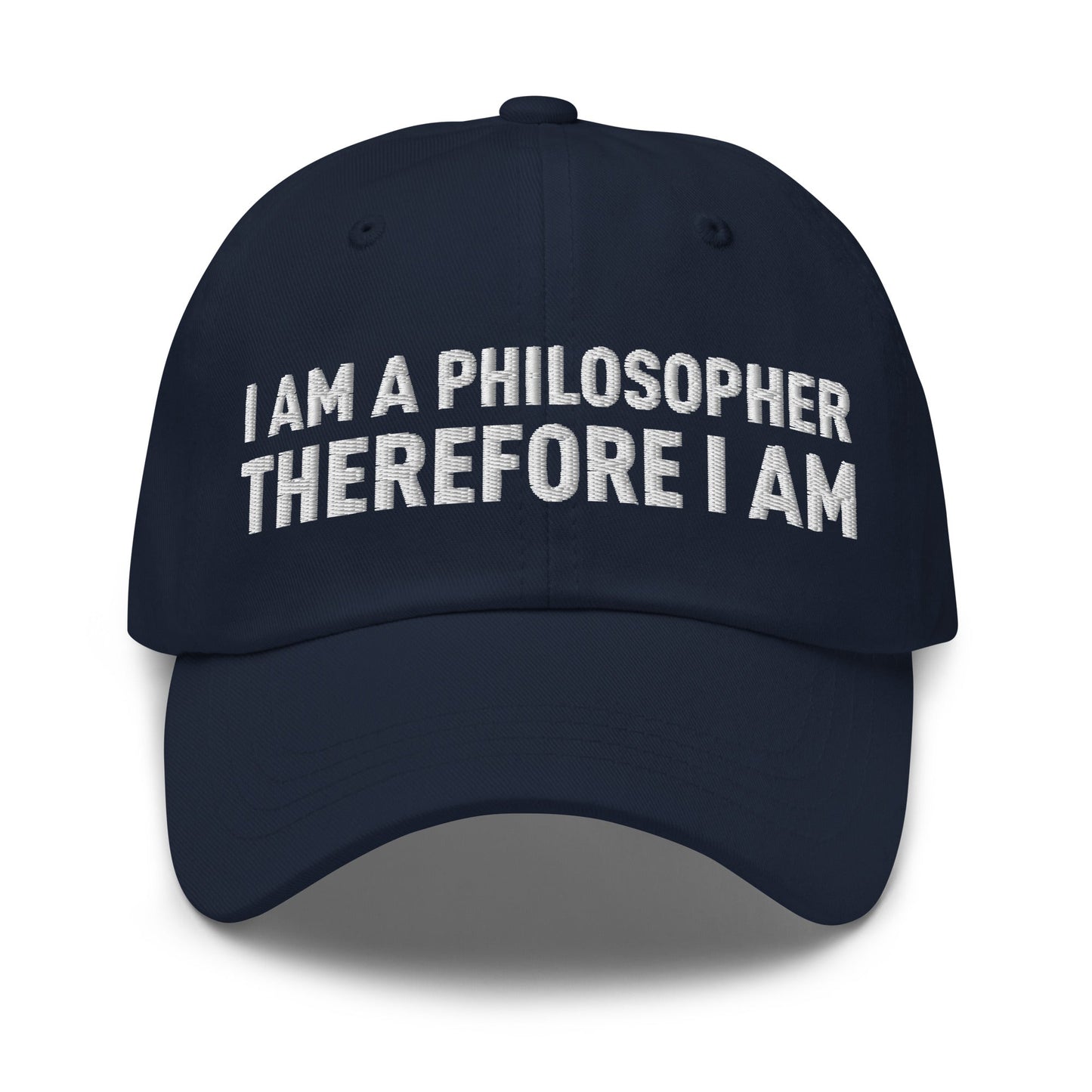 Image of the I Am a Philosopher Therefore I Am Cap Navy.