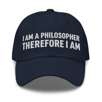 Image of the I Am a Philosopher Therefore I Am Cap Navy.