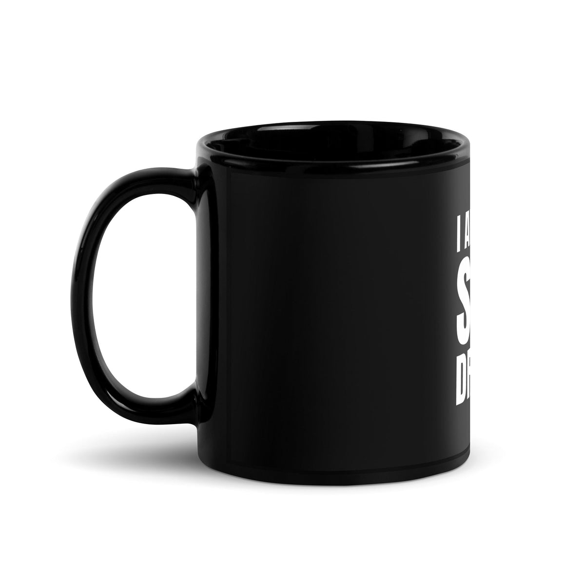 Image of the I am Fully Self Driving Black Glossy Mug.