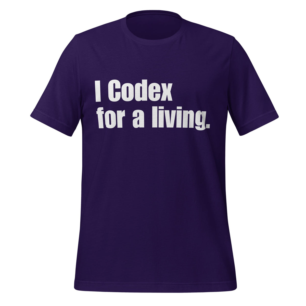 Image of the I Codex for a living. T-Shirt (unisex) Team Purple / XS.