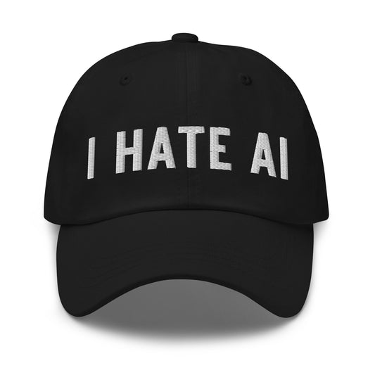 Image of the I HATE AI Cap 2 Black.