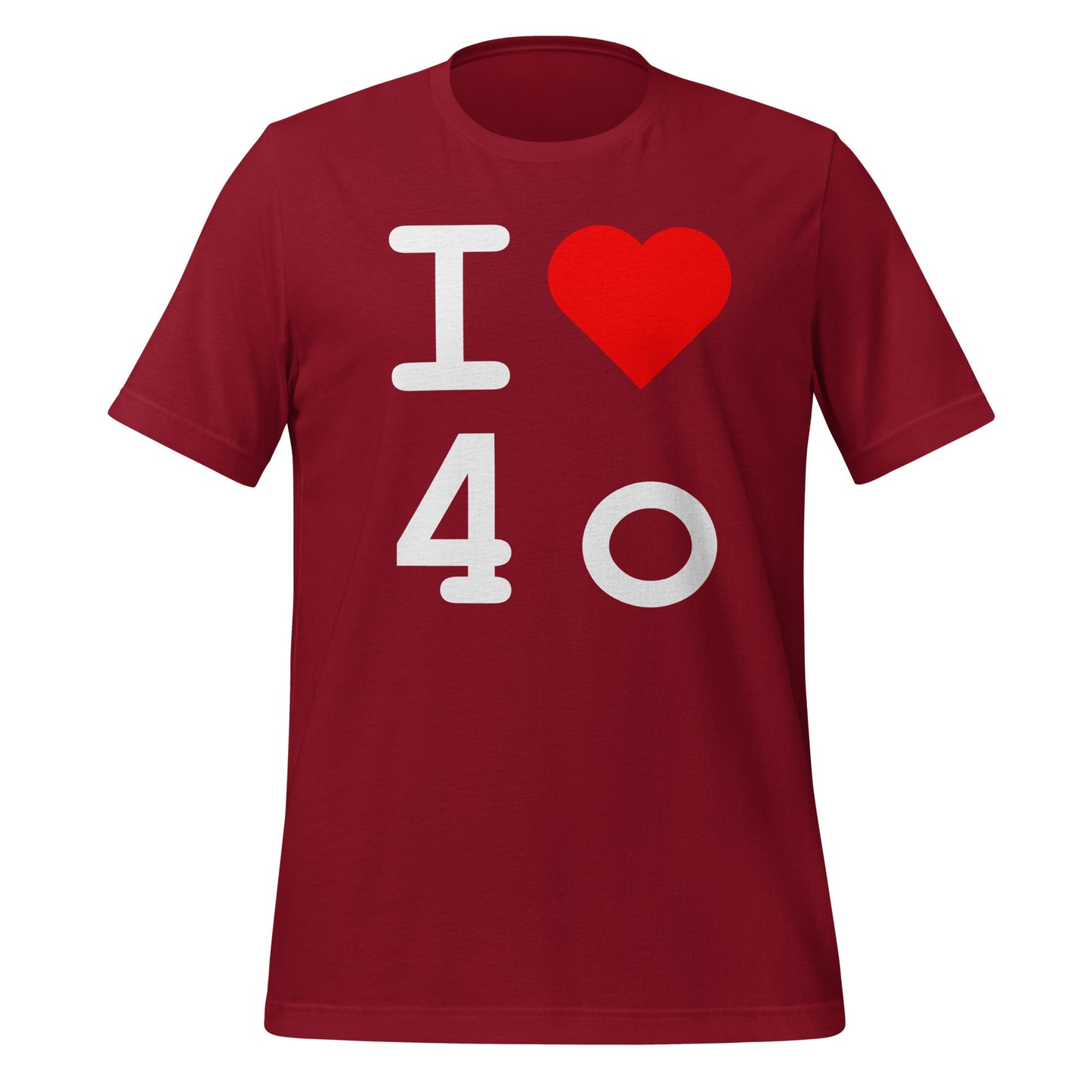 Image of the I Heart 4o T-Shirt (unisex) Cardinal / M.
