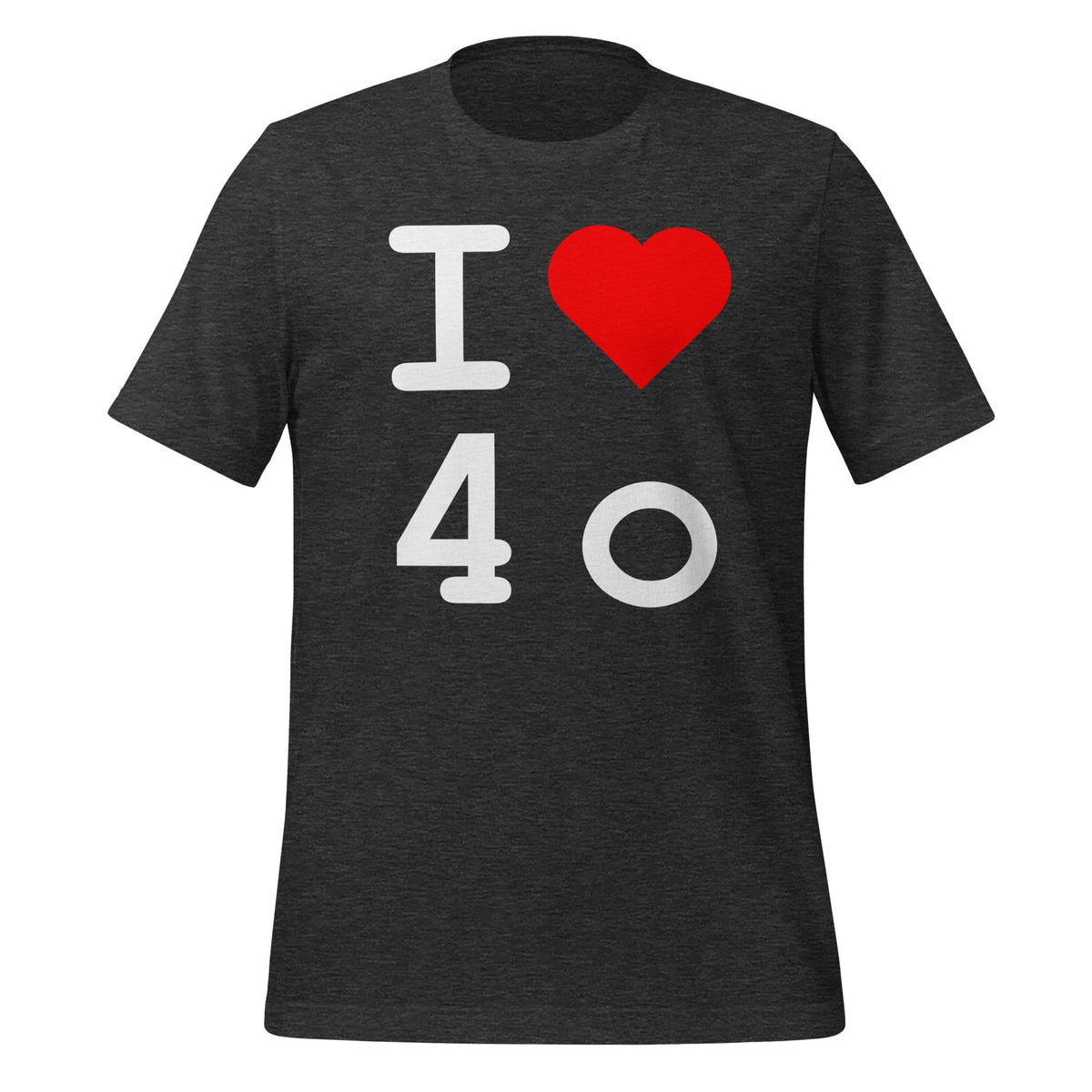 Image of the I Heart 4o T-Shirt (unisex) Dark Grey Heather / M.