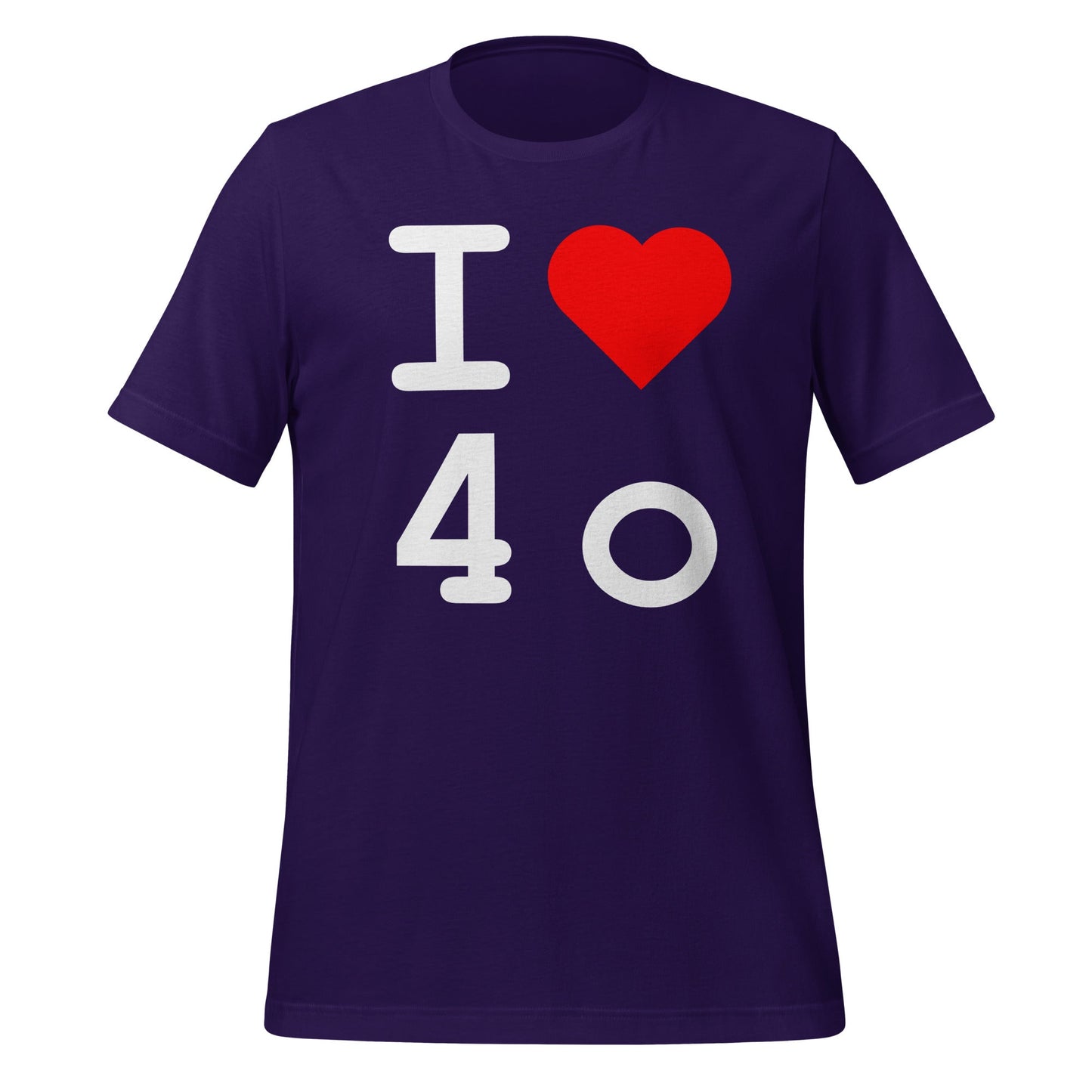 Image of the I Heart 4o T-Shirt (unisex) Team Purple / M.