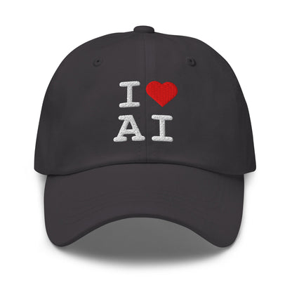Image of the I Heart AI Cap 1 Dark Grey.