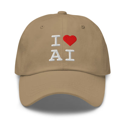 Image of the I Heart AI Cap 1 Khaki.