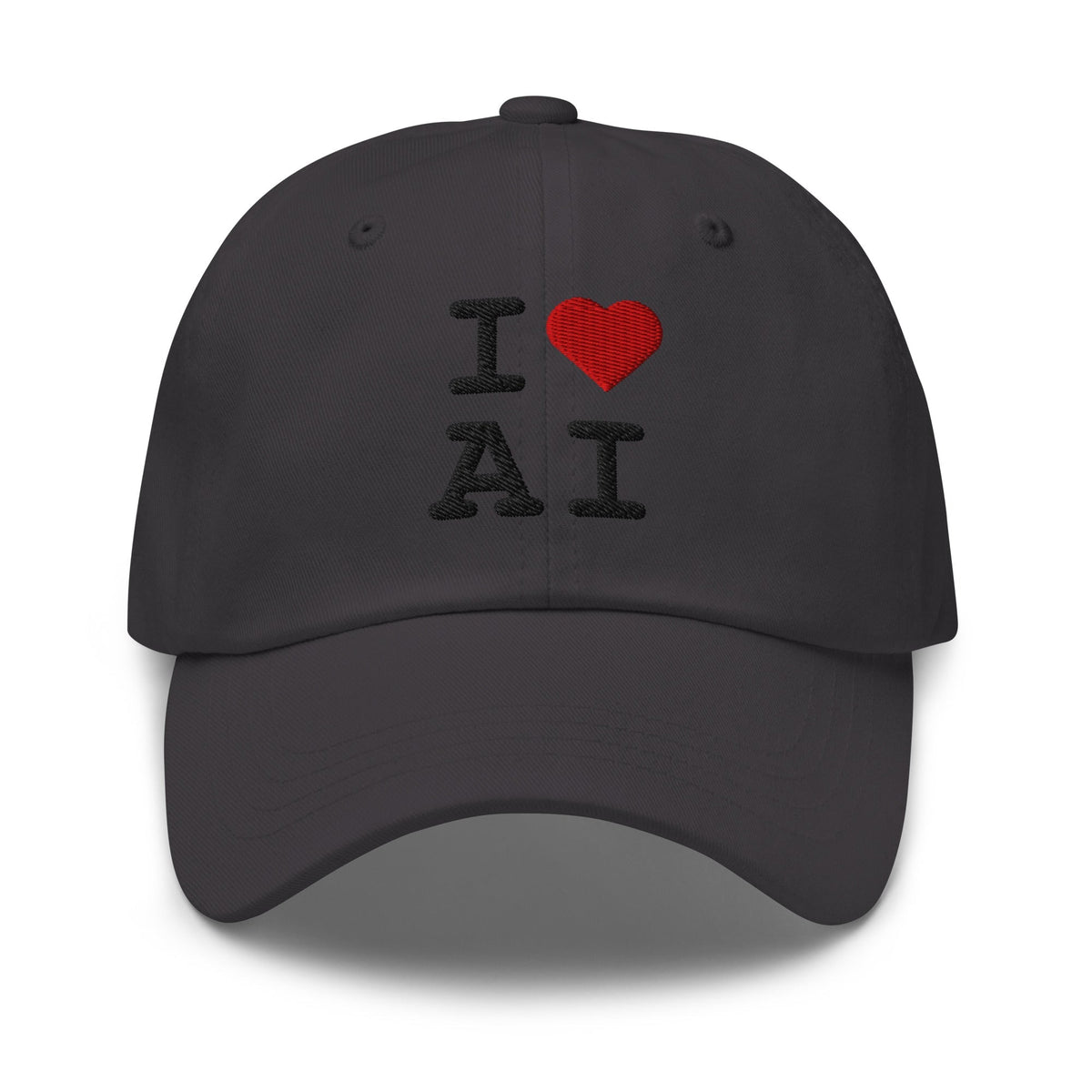 Image of the I Heart AI Cap 2 Dark Grey.