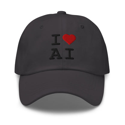 Image of the I Heart AI Cap 2 Dark Grey.
