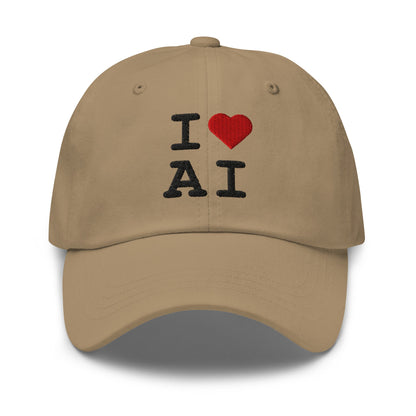 Image of the I Heart AI Cap 2 Khaki.