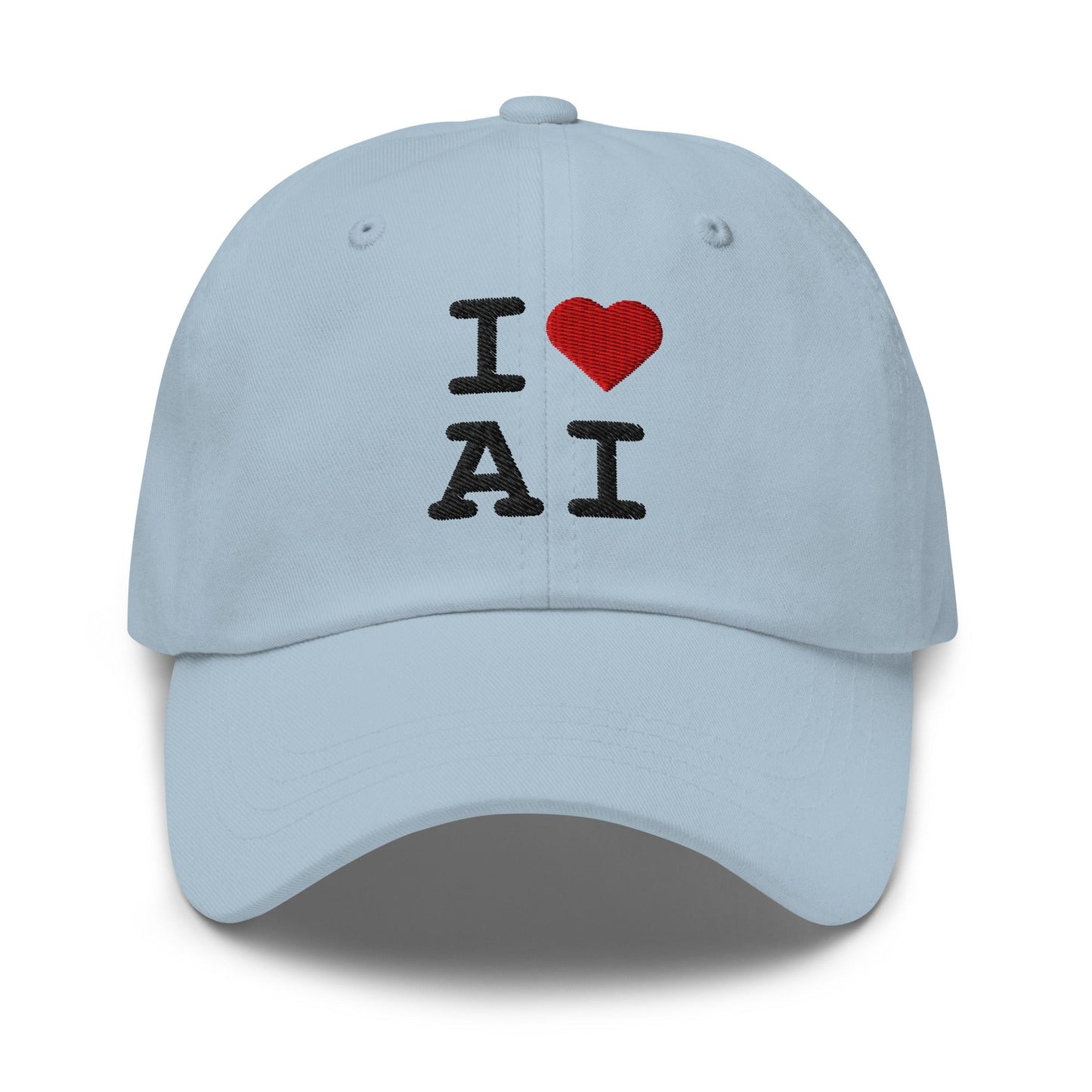 Image of the I Heart AI Cap 2 Light Blue.